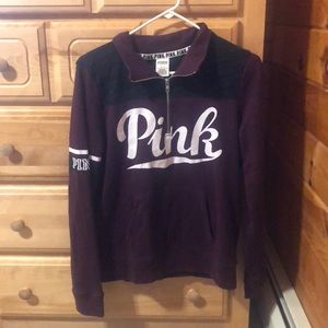 Pink quarter zip sweatshirt